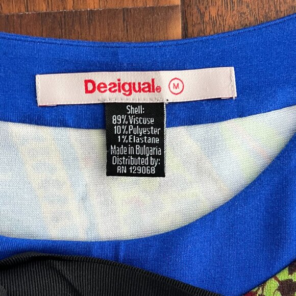 Desigual Octubre multicolor floral dress, medium above knee 60s mod shift - Picture 4 of 5